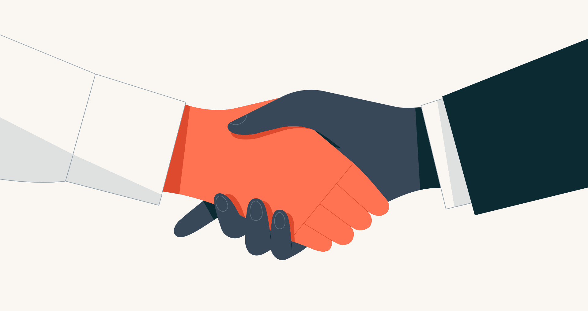 Aperto de mãos representando parceria